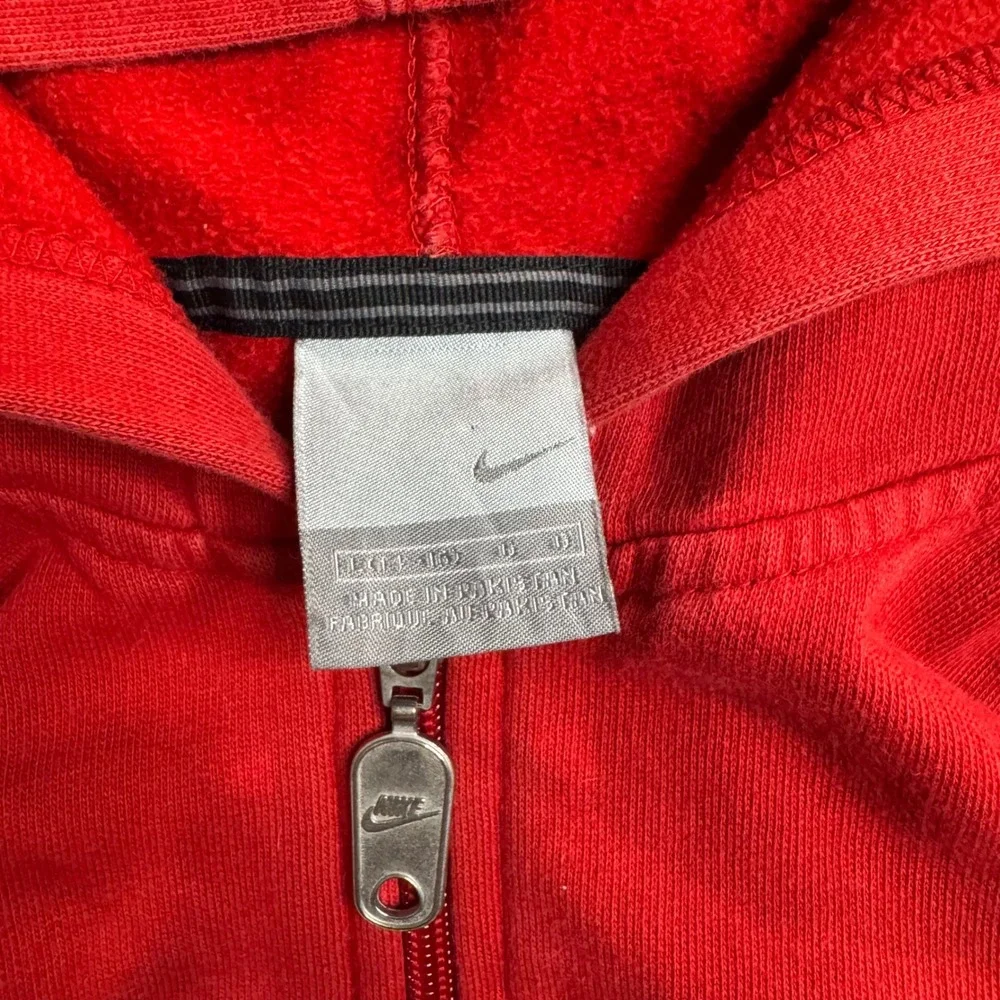 Nike Y2K Full Zip Hoodie Sweatshirt Collegiate Spellout Logo Size L 14-16
